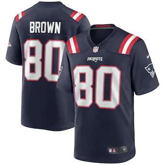 mens nike troy brown navy new england patriots game retired